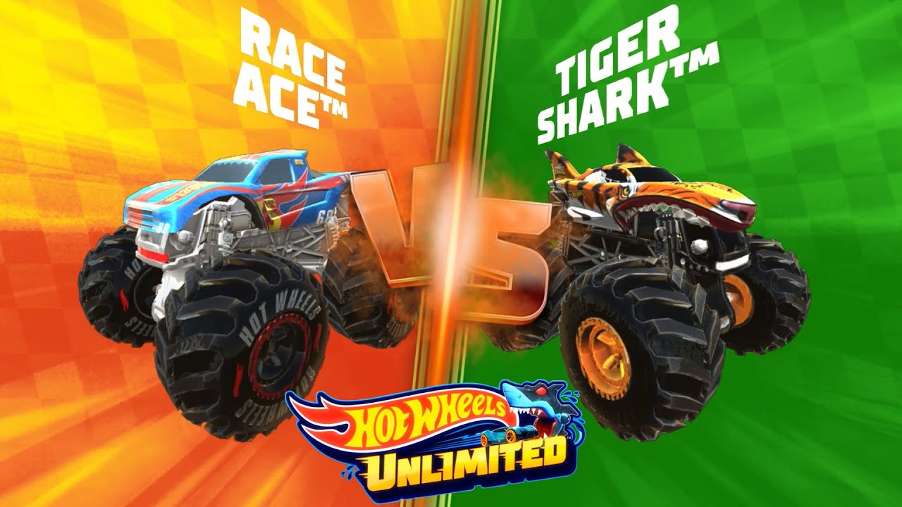 HOT WHEELS UNLIMITED 2 - RACE ACE Vs TIGER SHARK In World Tracks