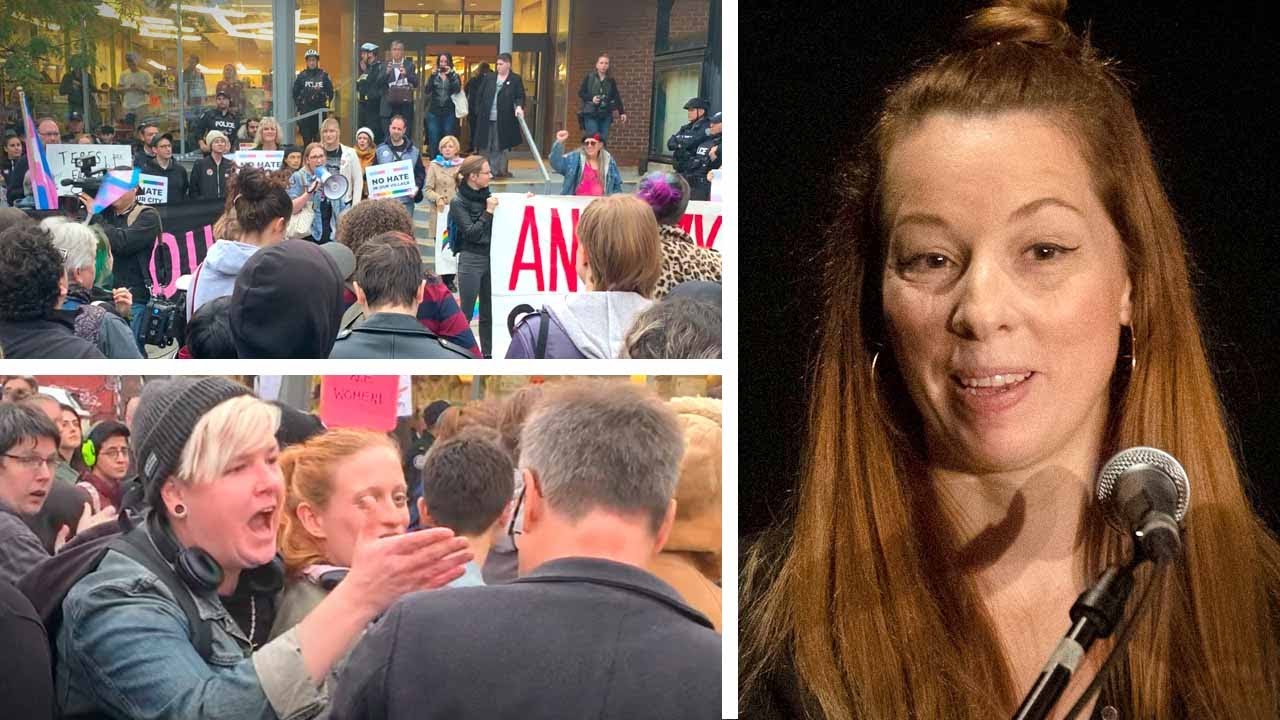 &ldquo;HATE SPEECH ISN'T FREE!&rdquo; Trans activists protest feminist Meghan Murphy | David Menzies