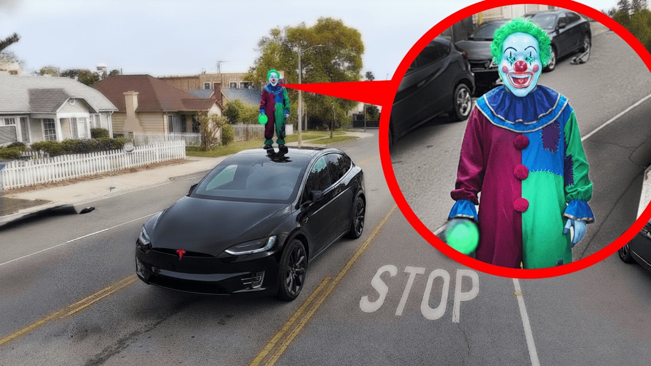 if you see this clown on a Tesla. Drive AWAY Fast!