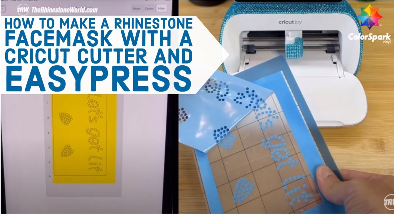 How to Make a Rhinestone Mask with your Cricut Joy Machine & EasyPress 2 | Cricut & Silhouette Cameo