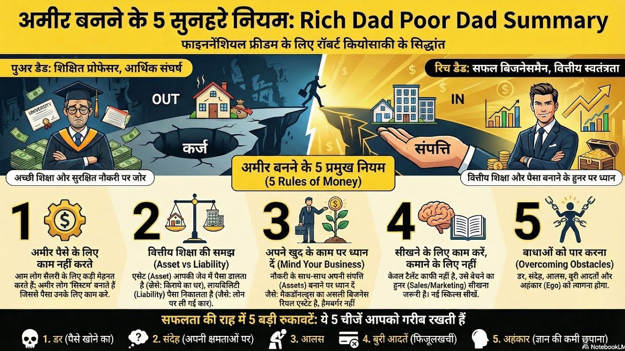 रिच डैड पुअर डैड: वित्तीय सफलता के मूल मंत्र  Rich dad poor dad