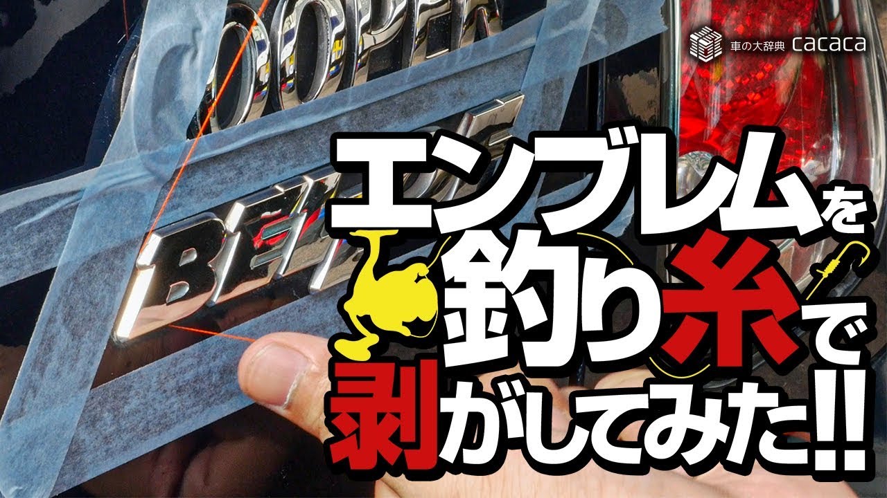 釣り糸を使ってエンブレを剥がしてみた！