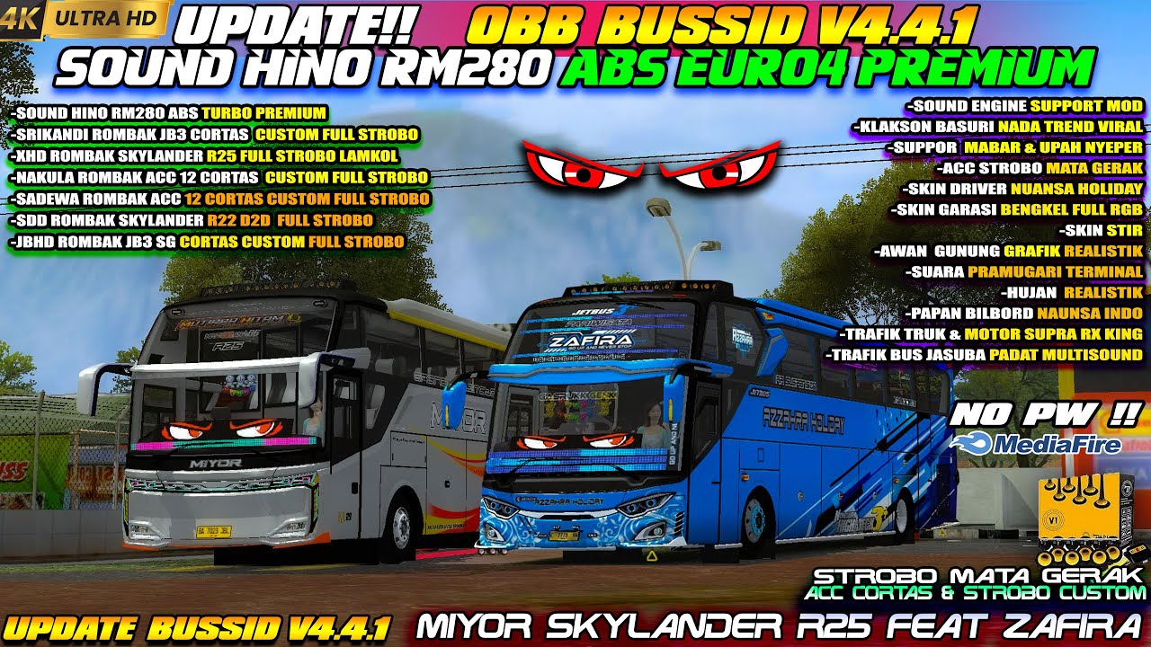 UPDATE BUSSID V4.4.1 !! OBB BUSSID V4.4.1 TERBARU SOUND HINO RM280 ABS EURO4 GRAFIK ETS2 HD 4K