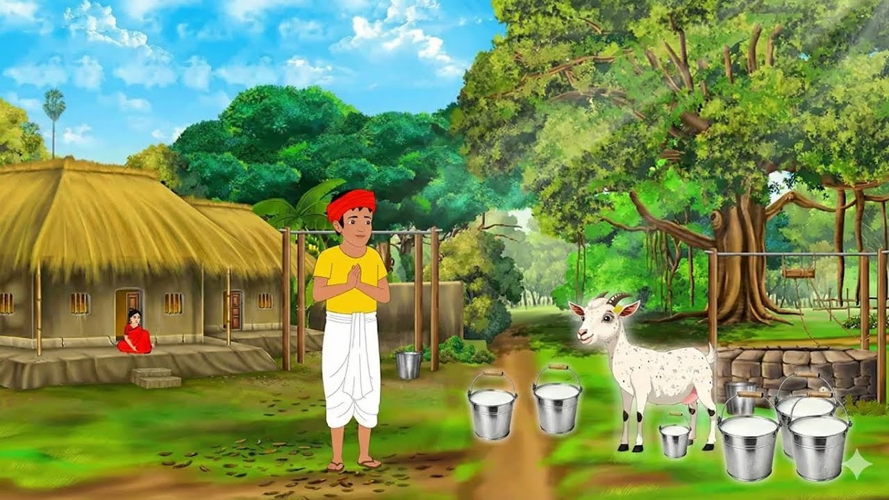 जादुई बकरी का कभी न खत्म होने वाला दूध | Hindi Moral Story | Bacchon Ki Kahani | Cartoon Story