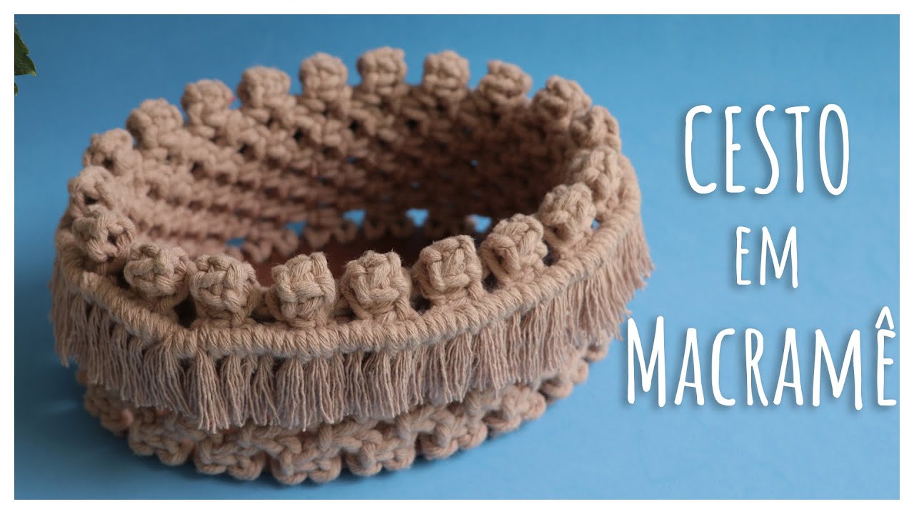 🧶 Cesto de Macramê com Base de MDF – Organização com Estilo!