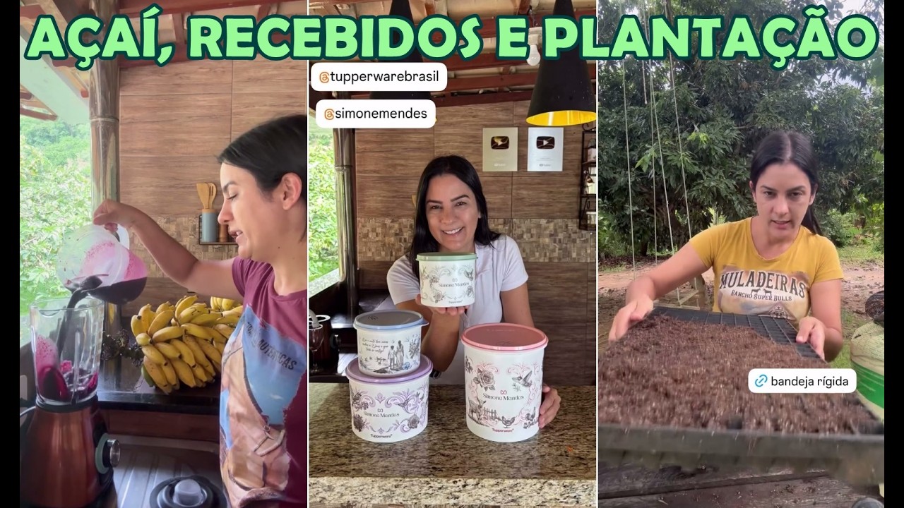 Cleide Lifestyle preparando açaí + Abrindo recebidos + Plantando mudas de couve-flor