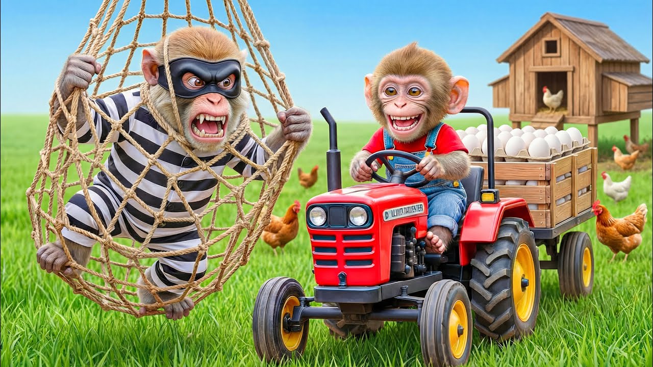 🐒🥚💥 Monkey NaNa Exposes an EGG THIEF on the Way to the Chicken Farm—His SMART Trap Shocks Everyone!😱