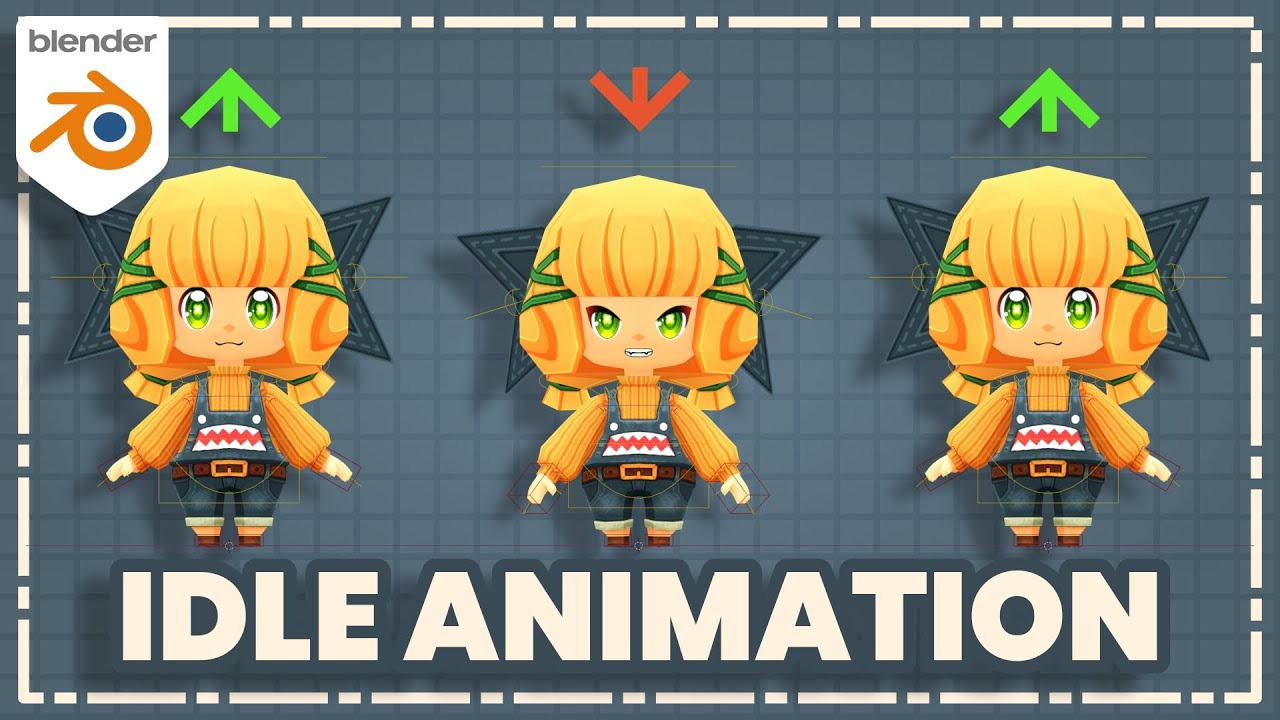 How to Make a Stylized Low Poly Chibi Girl Character in Blender | Idle Animation