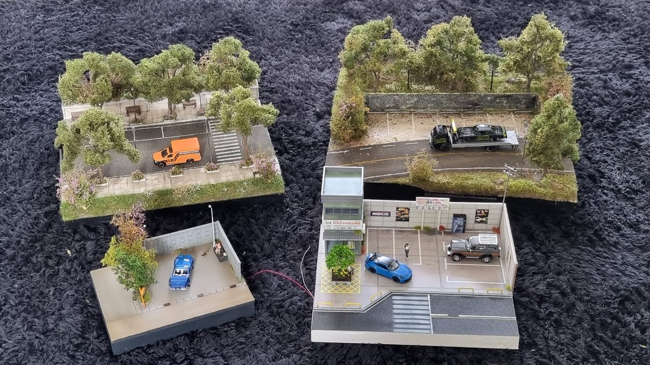 Some of my 1/64 dioramas.. Perfect for Diecast Cars #diecast #diorama