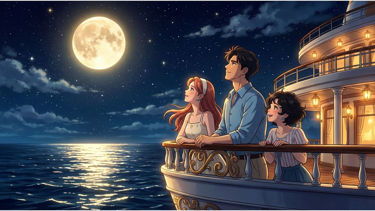 A Soft Day Aboard a Yacht | From Getting Ready to a Star-Filled Night | Ghibli Animation