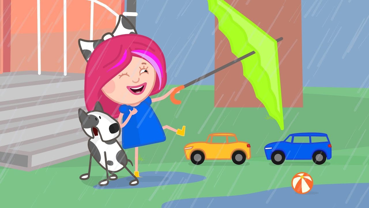 Zeichentrick Smarta und ihre magische Tasche. Smartas neuer Regenschirm.