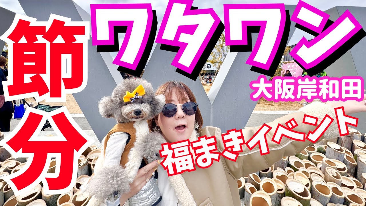 【ワタワン】愛犬と一緒に福まきイベントに行ってきた！大阪府岸和田市WHATAWON【話題の大型複合施設】