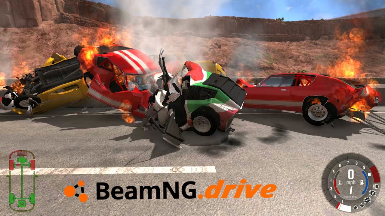 BeamNG drive | Carambolas, Choque frontal y por Alcance Varios Autos