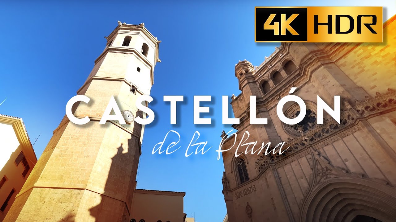 ❤️ 4K HDR WALK in Castellón de la Plana SPAIN | Walking Tour on a Sunny day in Downtown City Center