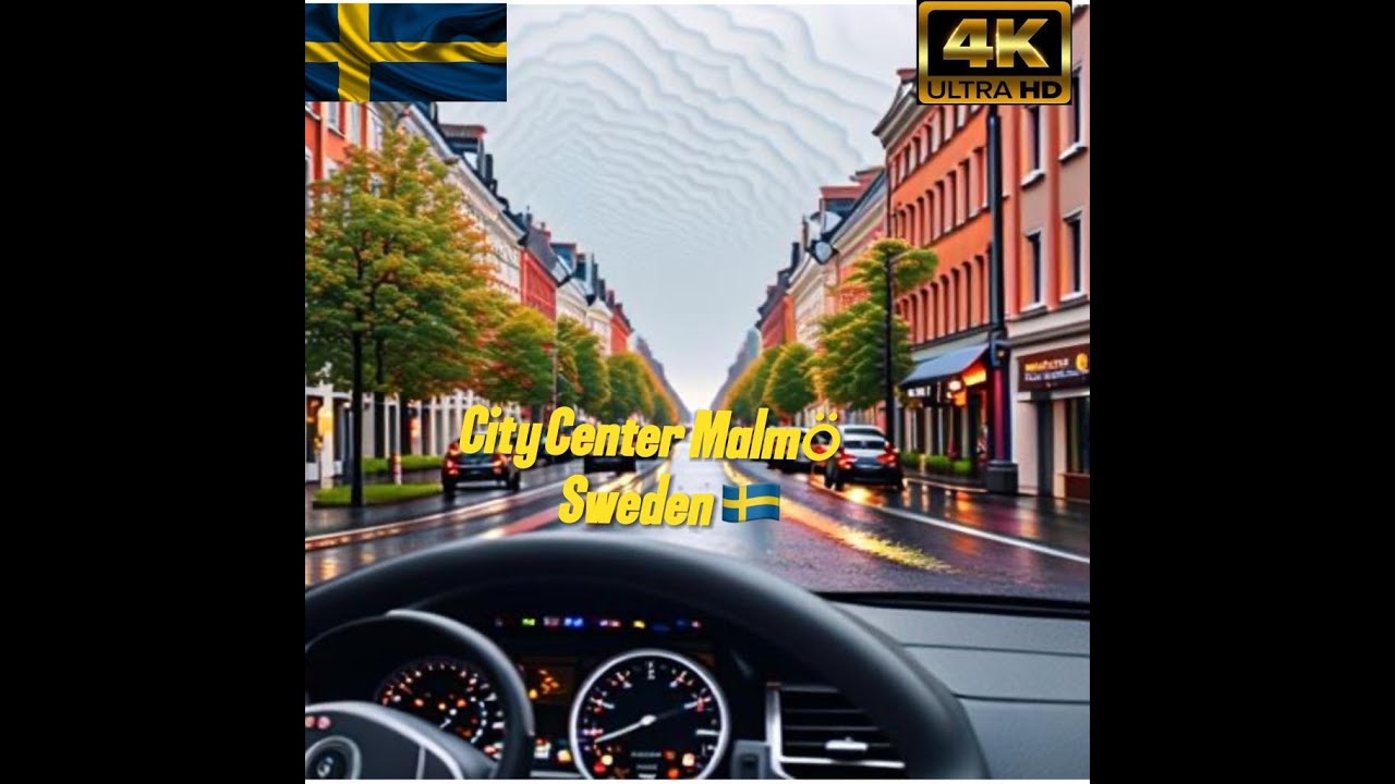 Relaxing Drive Around Beautiful City Center Malmo