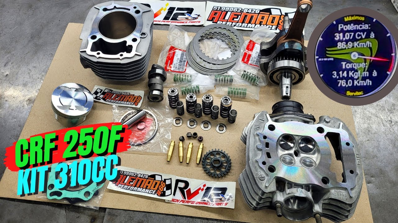 HONDA CRF 250F PREPARAÇÃO 310cc  - PREPARAÇÃO COMPLETA + TESTE NO DINAMOMETRO!
