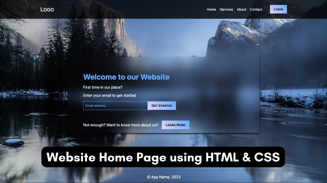 How to create a Website Home Page in HTML & CSS