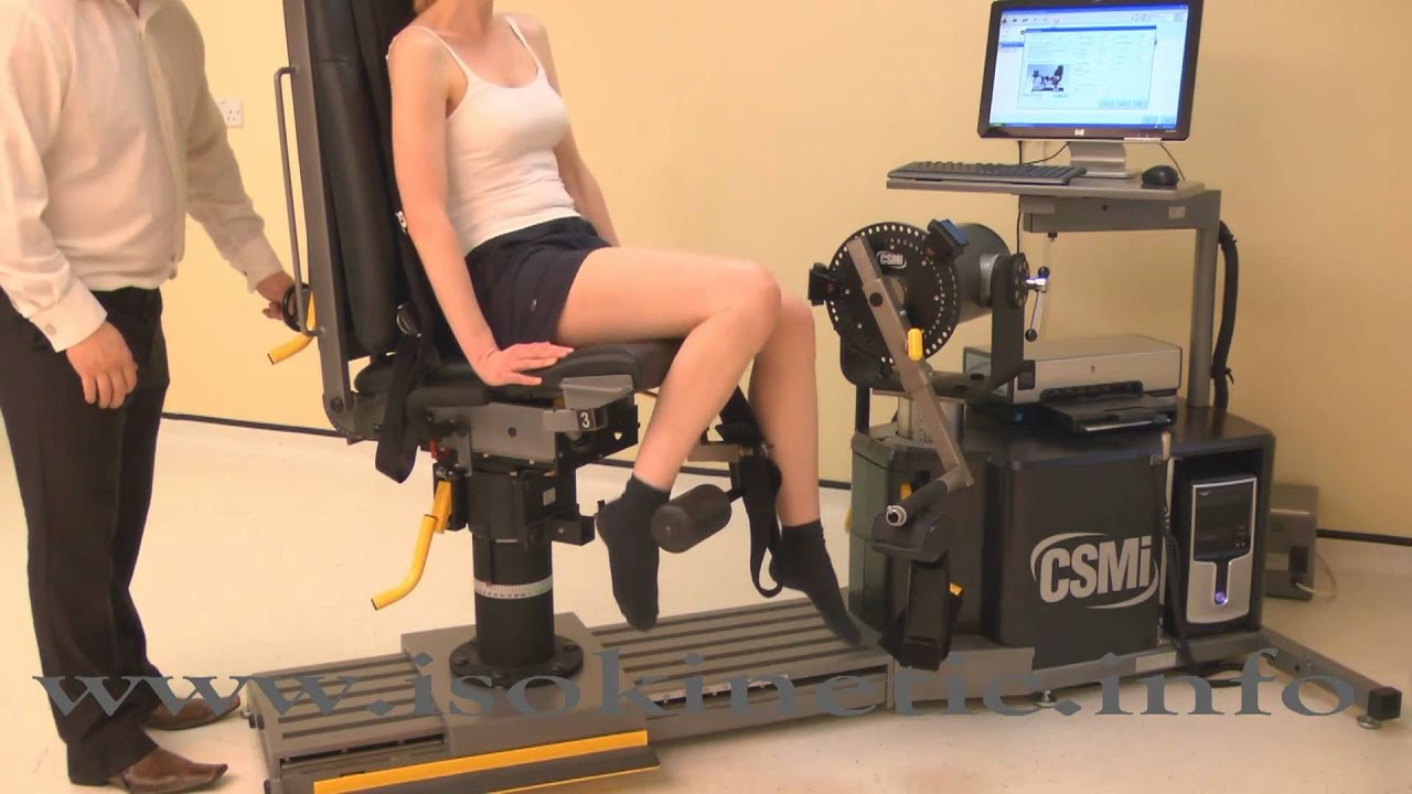 Isokinetic Knee test CSMI Humac Cybex Norm set up