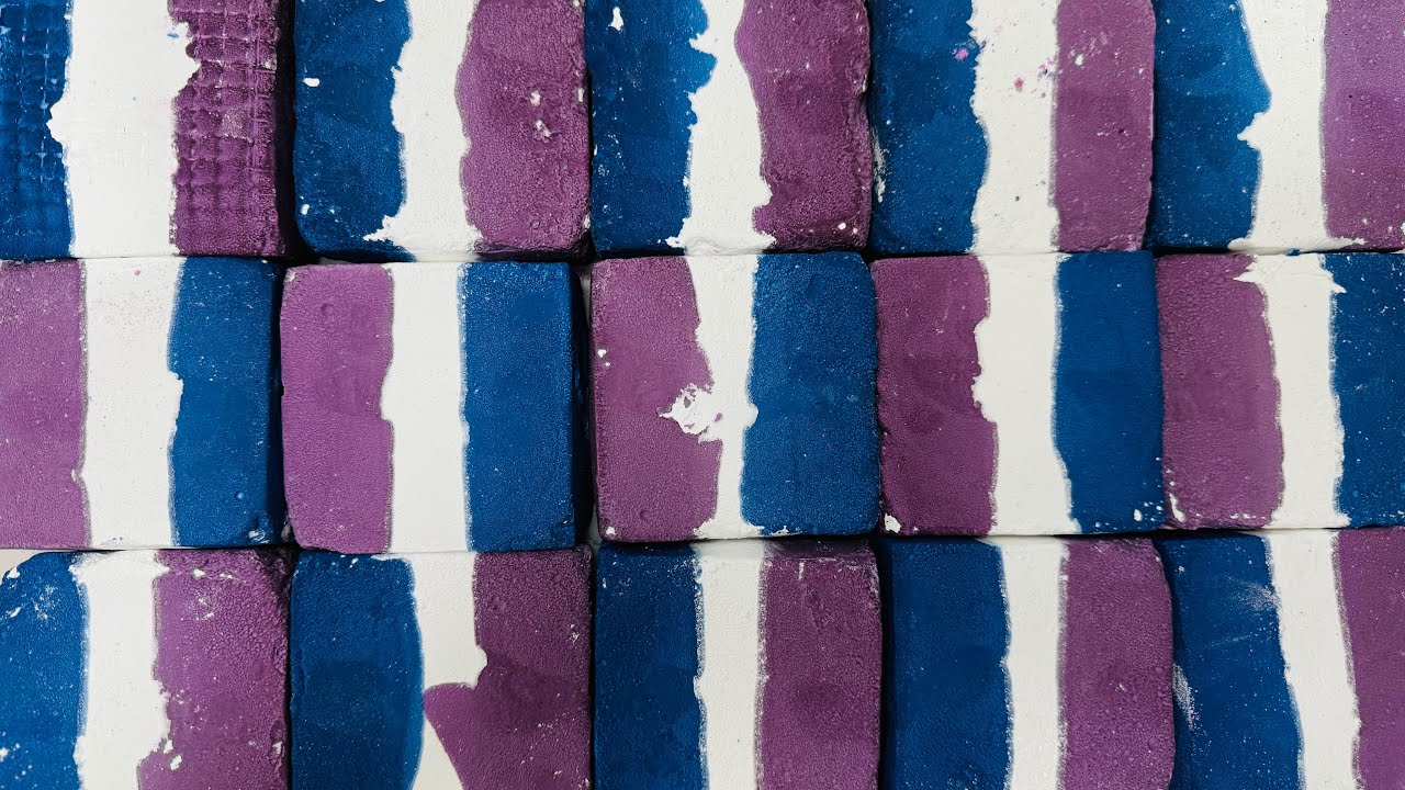 Dual Colour Chalk ASMR Block |  Dusty Chalk ASMR Crushing 