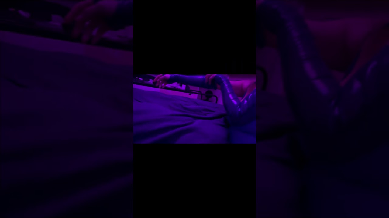 Purple Latex Cyberpunk Gloves