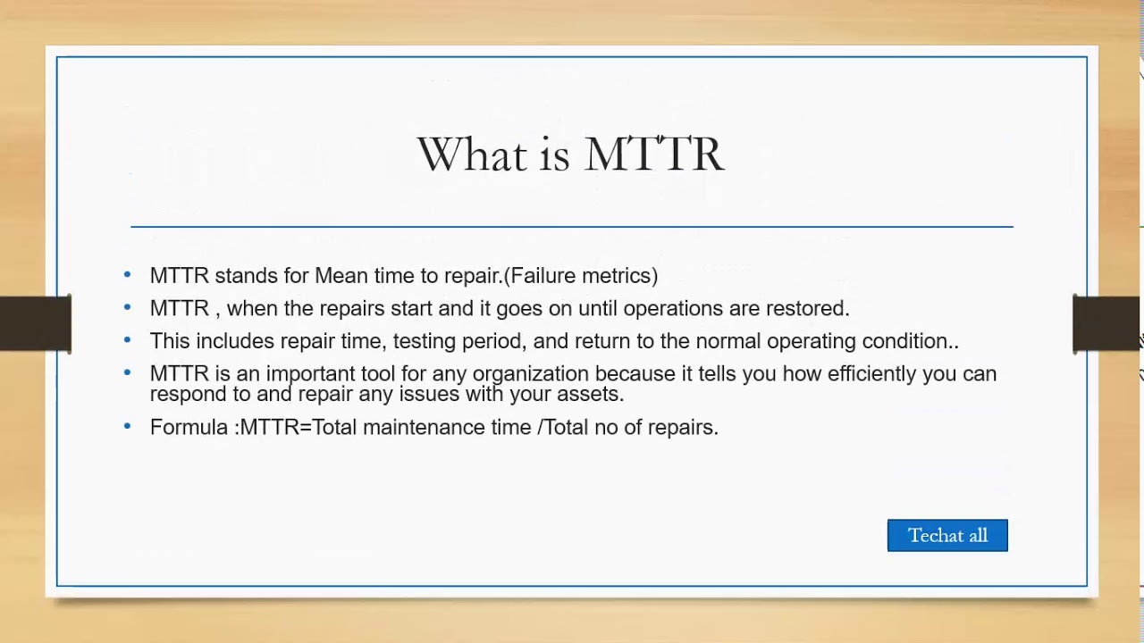 What is MTTR | Mean time to repair