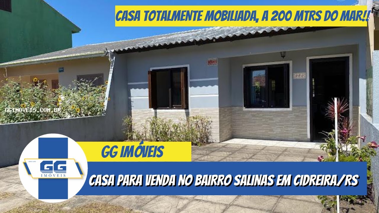 ✅Vendido - CASA TOTALMENTE MOBILIADA, A 200 METROS DA PRAIA, EM CIDREIRA/RS.