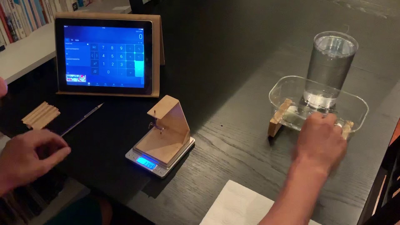 Home made density tester for Oboe cane