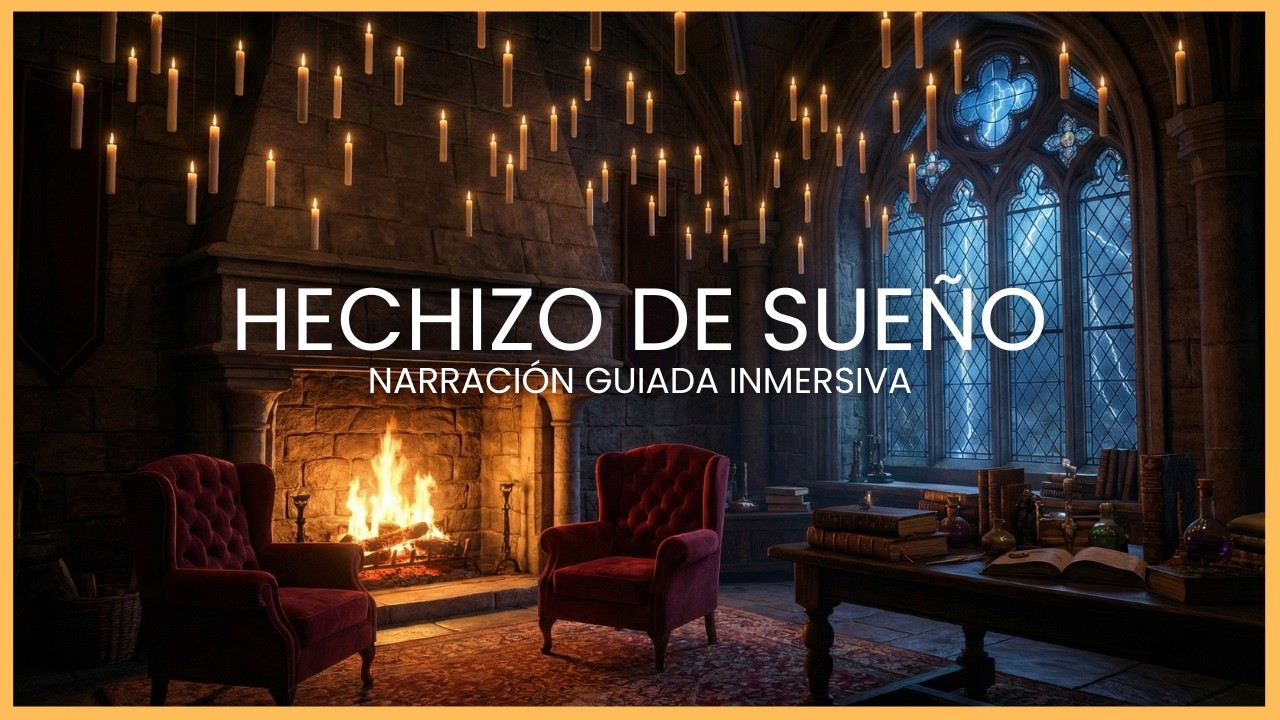 SUEÑO MÁGICO: Sala Común con Lluvia y Chimenea (Narración para Dormir) 🏰🌧️