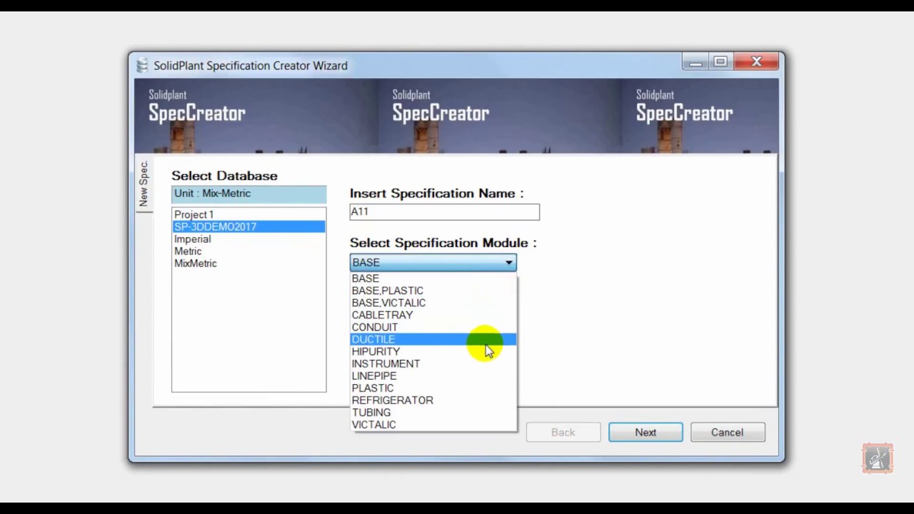 SolidPlant 3D Spec Creator