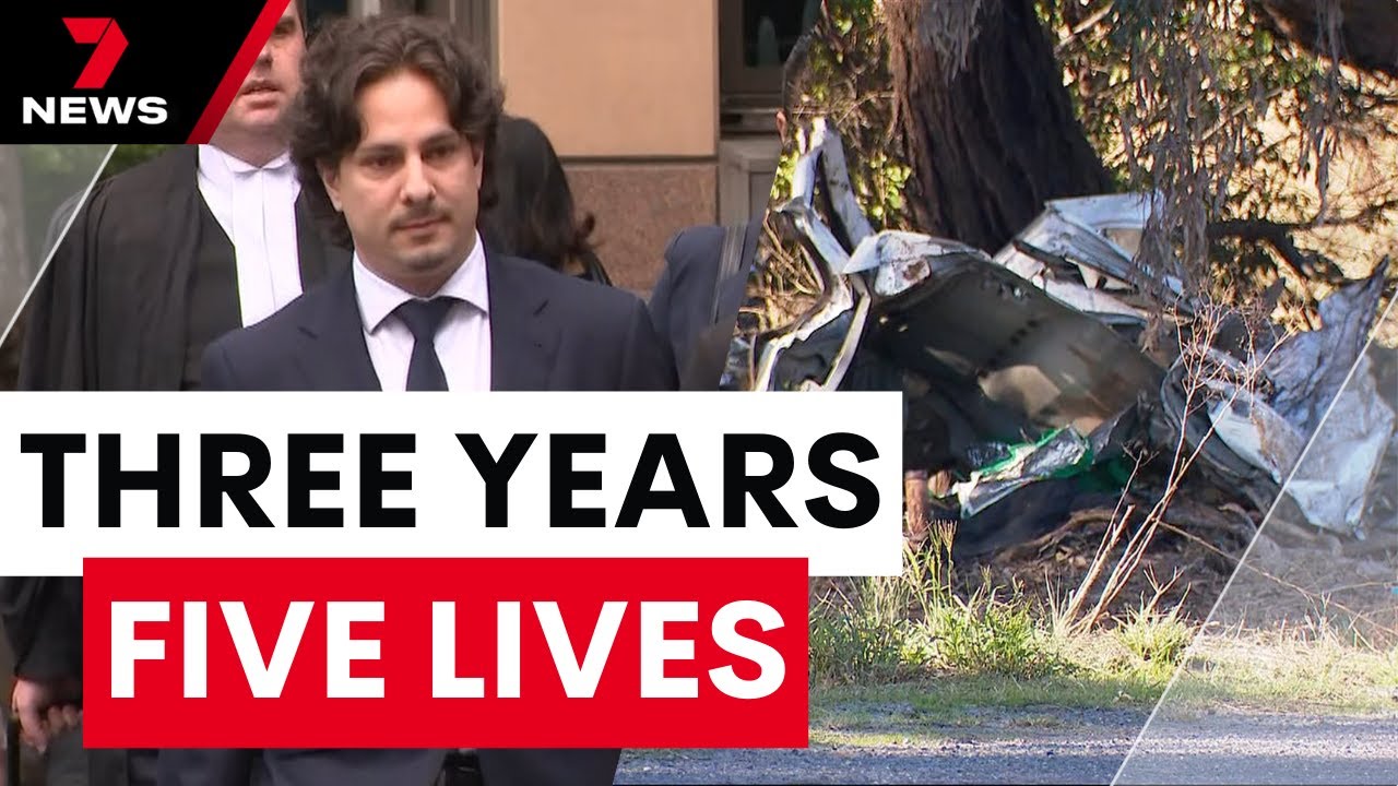 Three years jail for five lives lost, shock sentence handed to killer driver | 7NEWS
