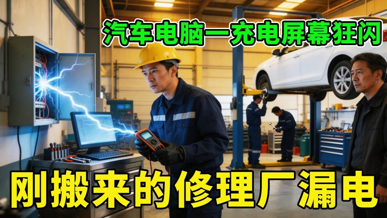 刚搬来的修理厂修车电脑短路，还烧坏了一台，网友：这是传说中的劣质电吗？【城阳电工电路】