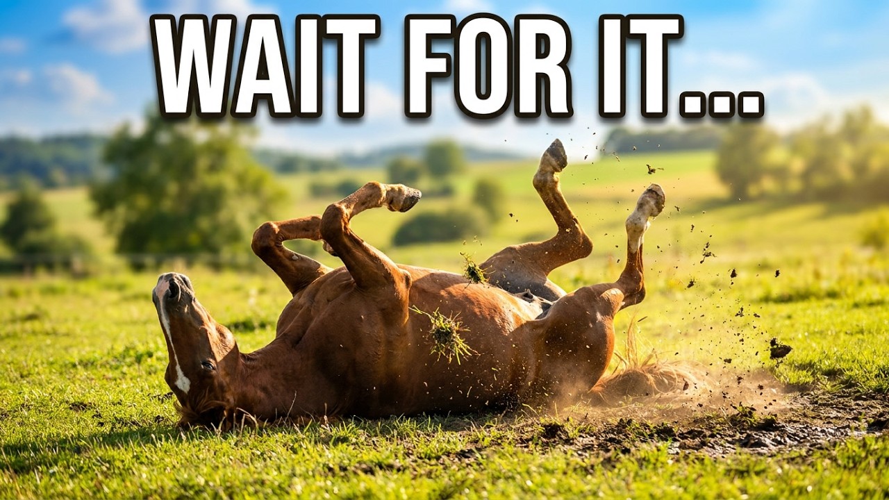 Horse Rolling in the Grass