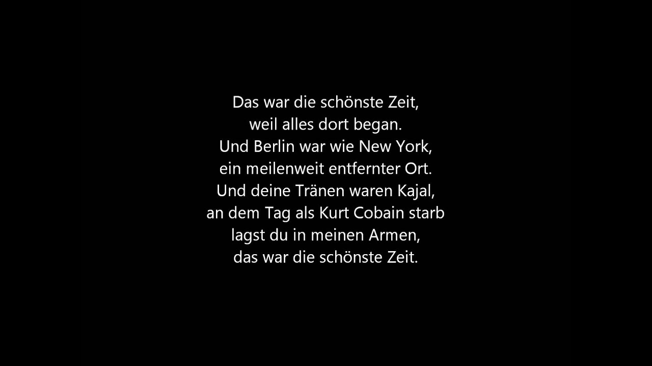 Bosse sch&ouml;nste Zeit Lyrics