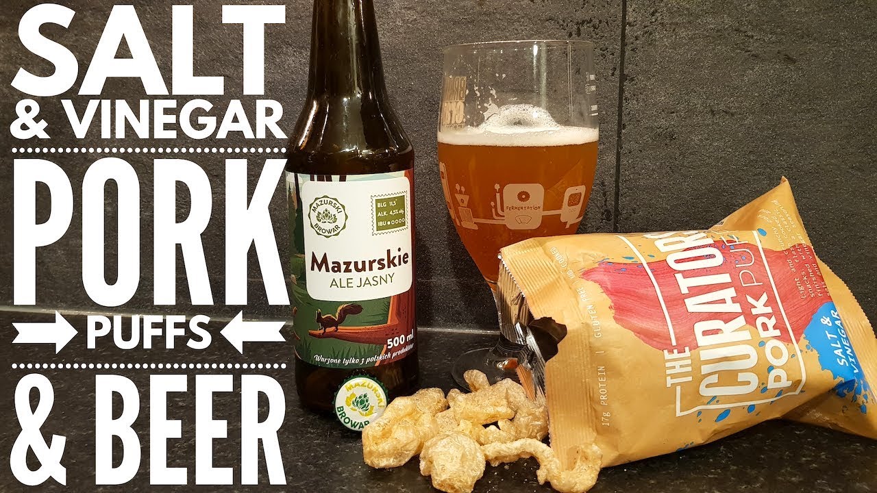 Browar Mazurski Ale Jasny With The Curators Pork Puffs Salt & Vinegar