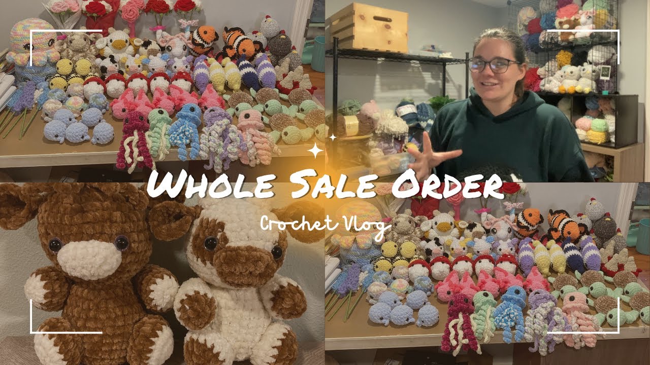 Work on a Wholesale Order with me. (crochet, new patterns, and more).