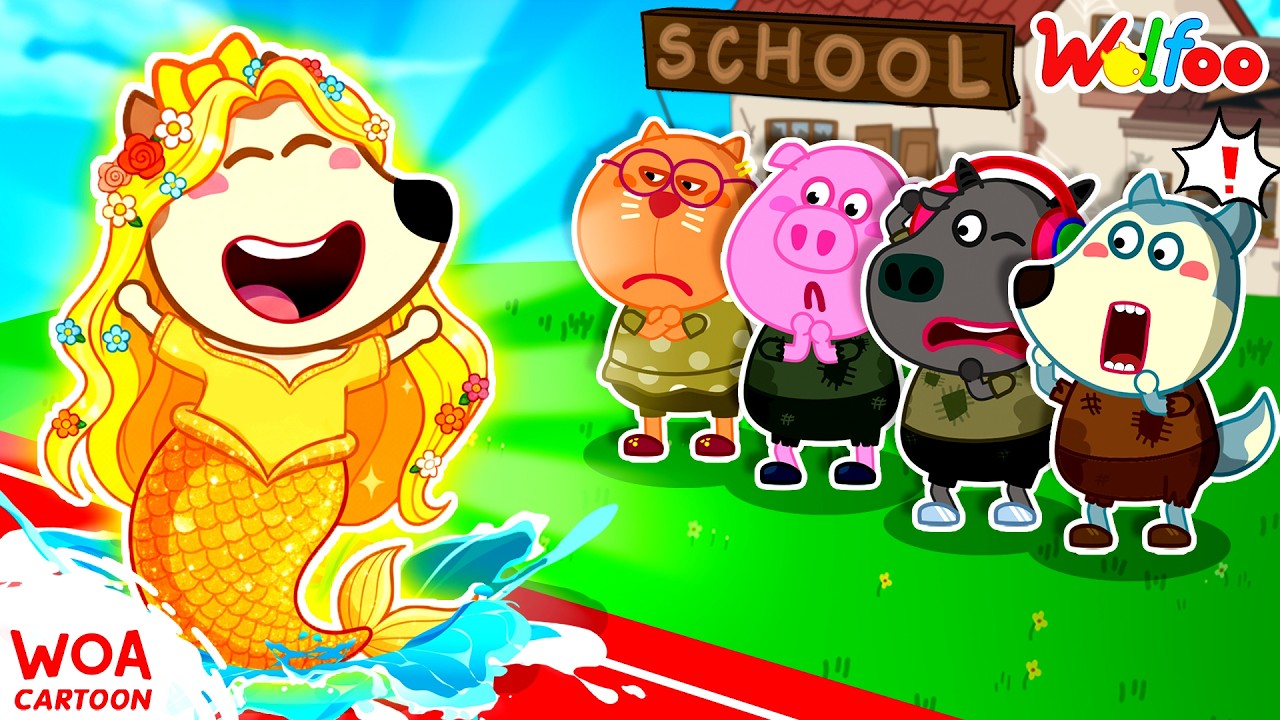 Lucy Tiên Cá Đi Học Ở Trường Mới 🧜‍♀️🏫  | 🐺 Hoạt Hình Wolfoo Tiếng Việt
