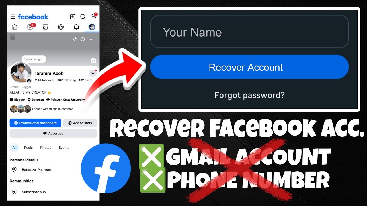 HOW TO RECOVER FACEBOOK ACCOUNT WITHOUT GMAIL AND PHONE NUMBER! ANG DALI LANG!