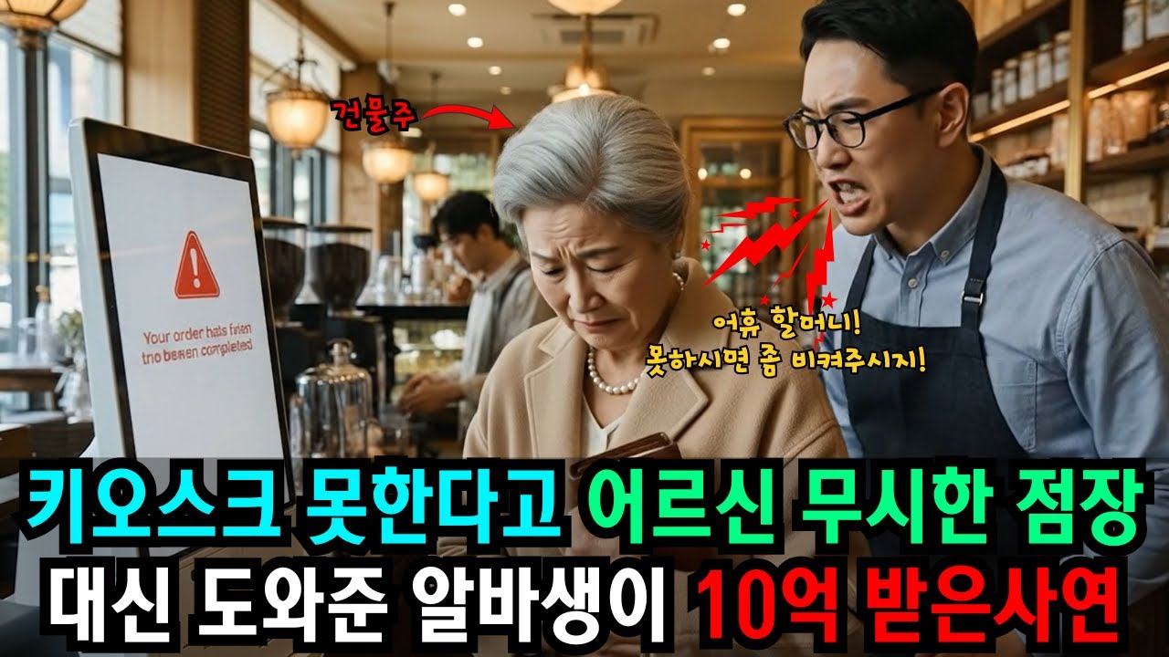 키오스크 앞에서 구박받던 70대 여성, 도와준 알바생에게 돌아온 10억짜리 반전사연 l 감동실화, 인생역전