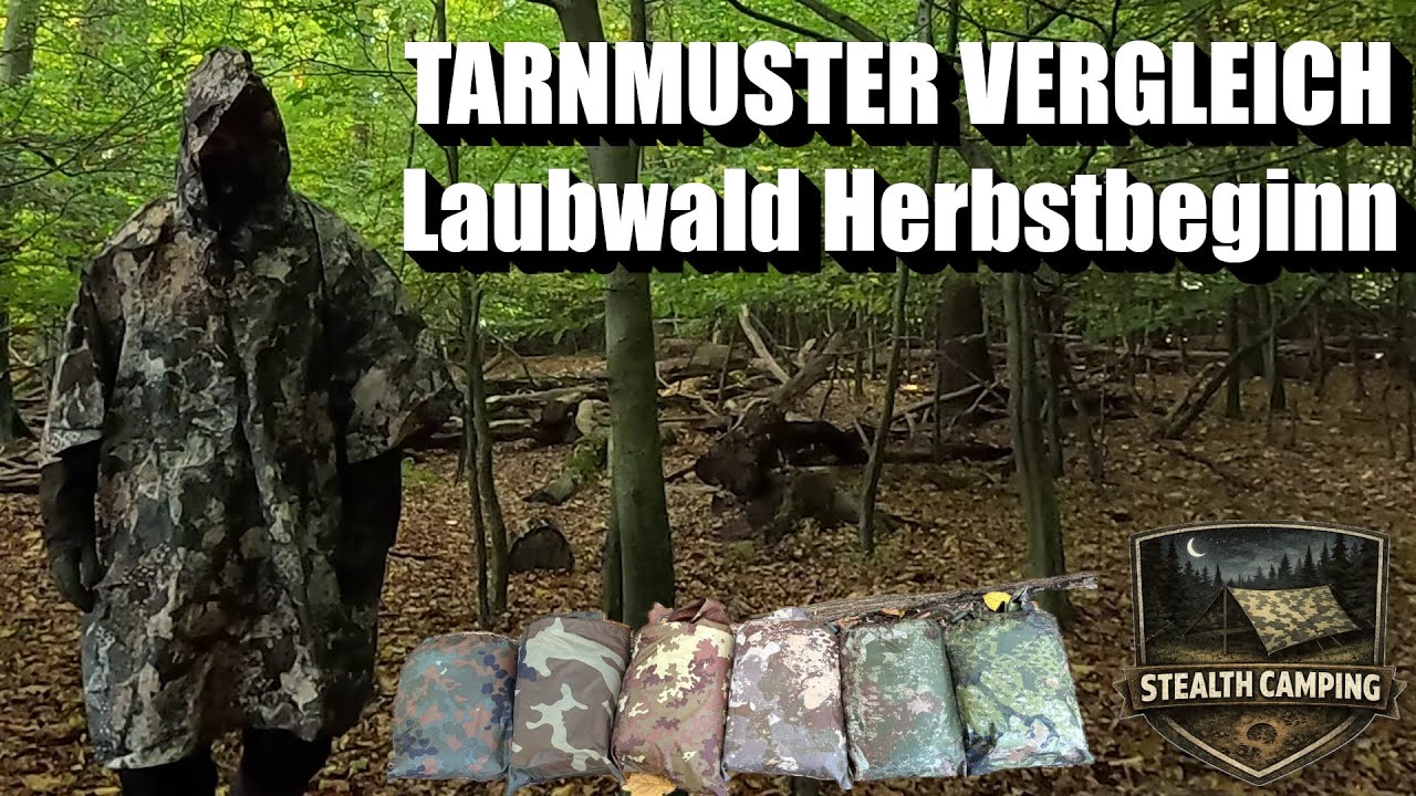 Tarnmuster Vergleich - Laubwald Herbstbeginn - Z3a Z2 Z1b Flecktarn Woodland — Stealth Camping 
