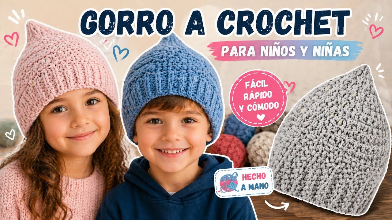 Hermosos Gorros para niños y niñas.