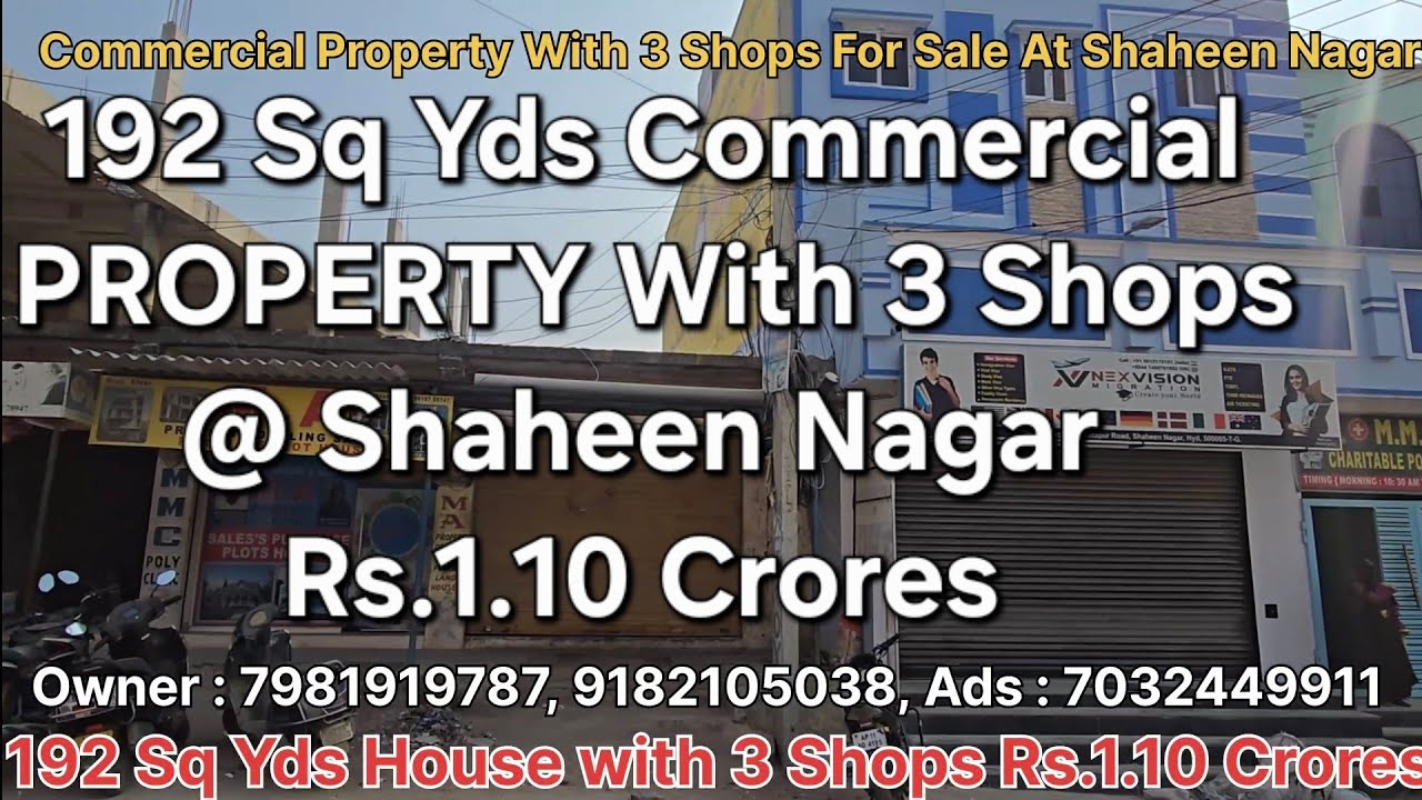 192 sq Yds RCC Commercial #propertyforsale with 3 Shops at Shaheen Nagar ChandrayanGutta Hyderabad