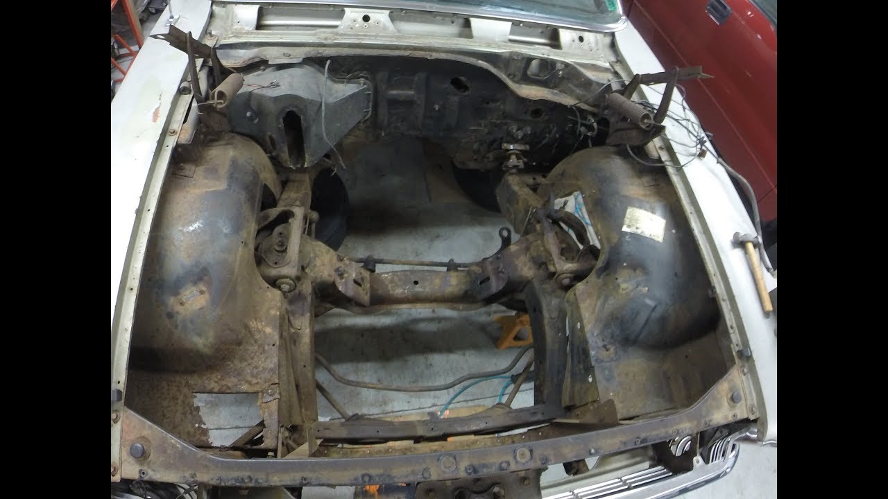 1966 Ford Galaxie 500 convertible restoration part 25 stripping the engine compartment