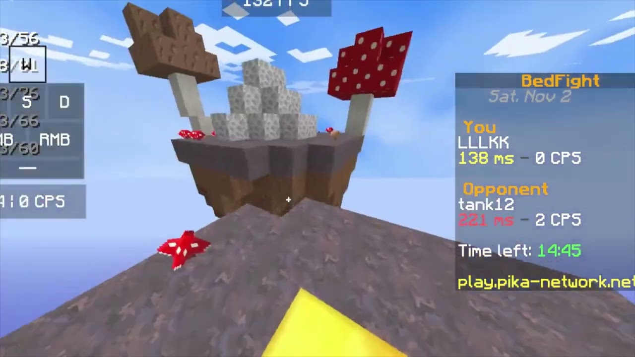 Pika Network Bedfight  Gameplay | As a Montage| #minecraft  #bedwars  #cwrontop #pikanetworkbedwars