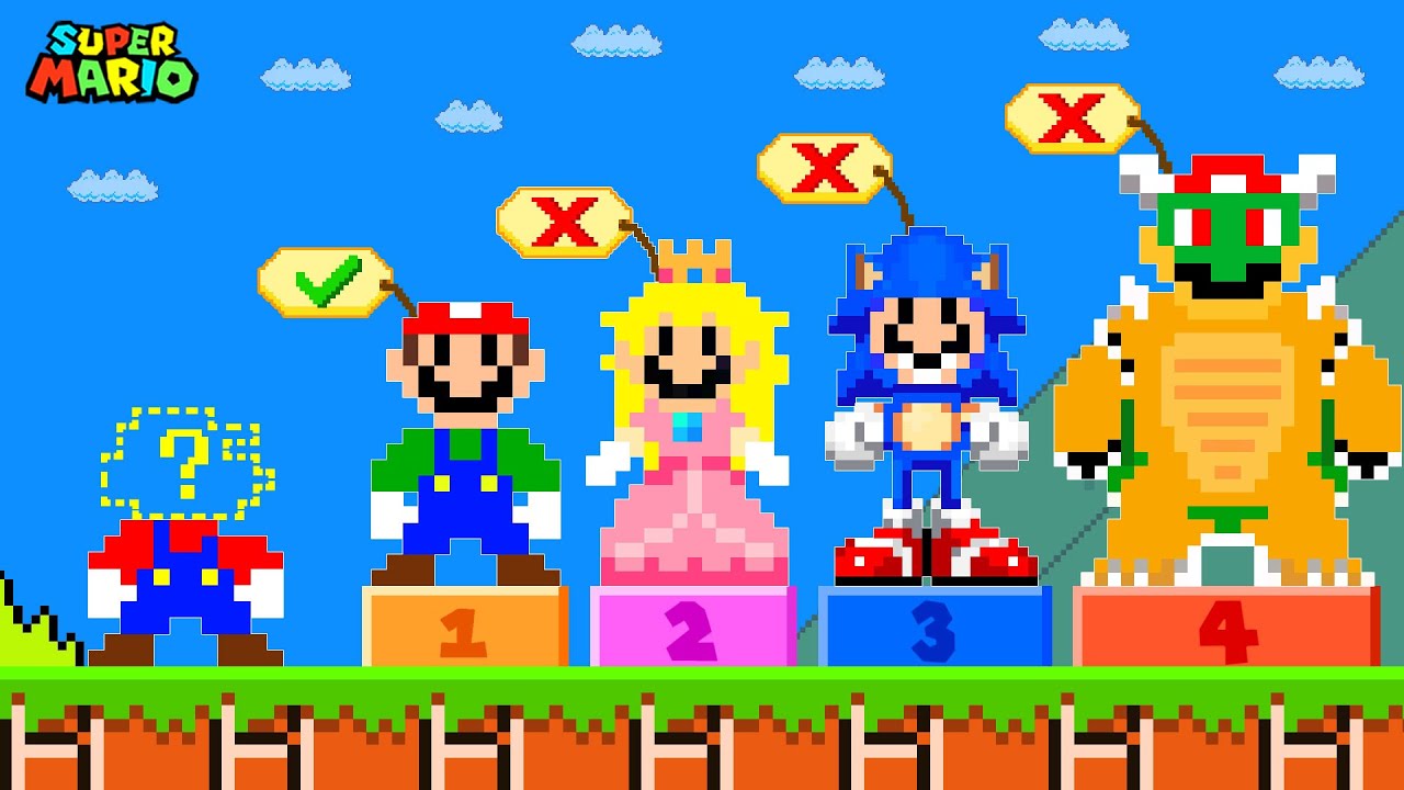 Super Mario Bros. But Mario Can Swap Heads With All Characters