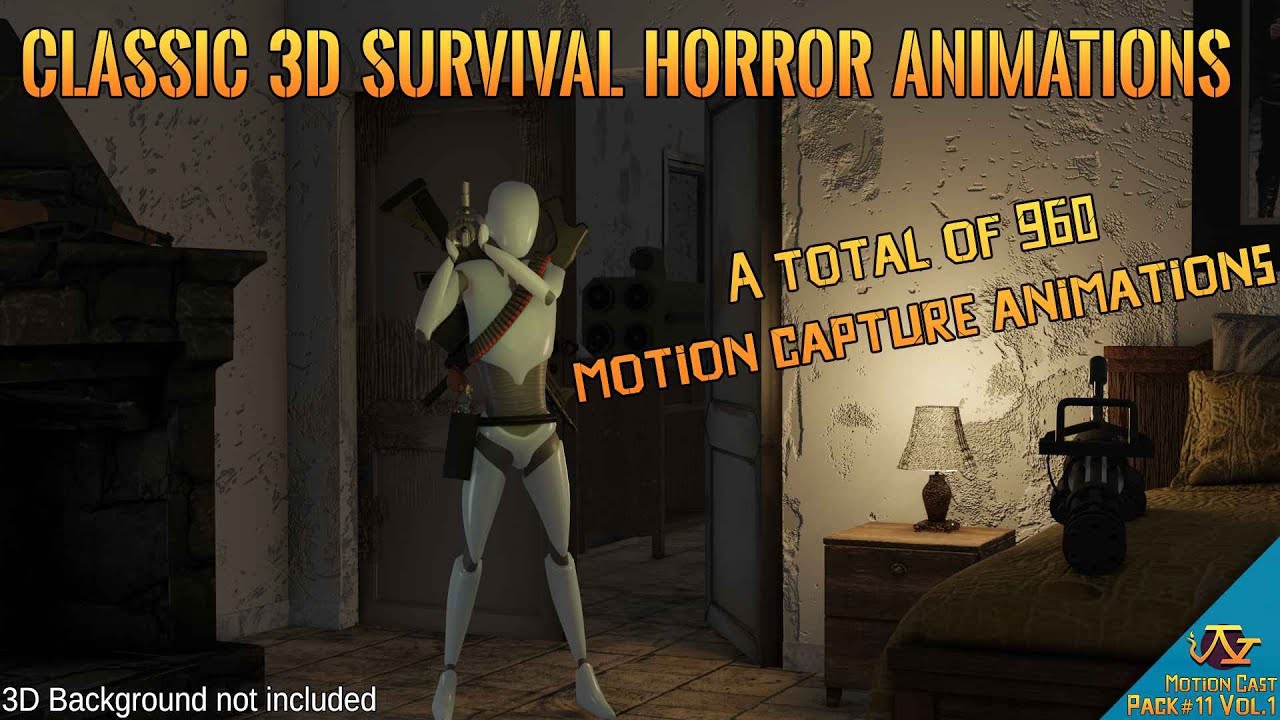 Trailer Update 2.0 - Classic 3D Survival Horror animations Pack (Motion Cast#11 - Vol1)