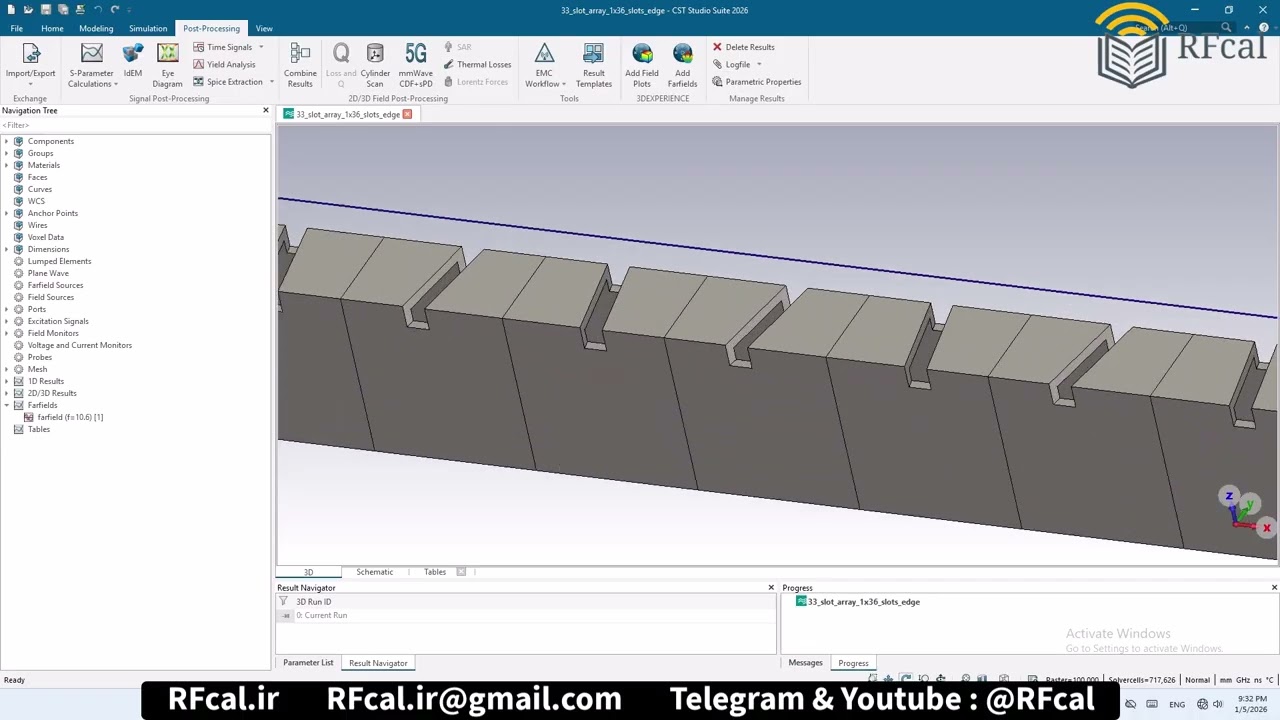 Designing Slotted Waveguide Antenna Arrays with CST Studio Suite | 1x36 slots edge number33