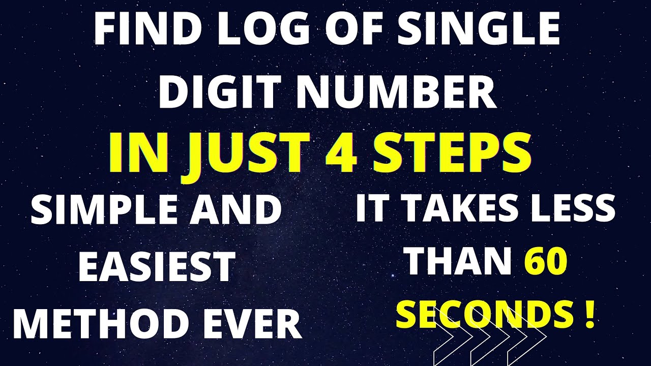Find log  of single digit number