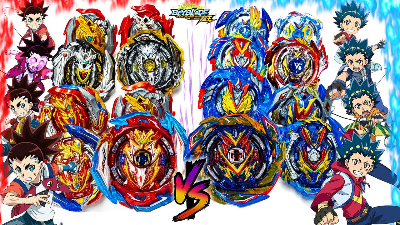 ALL ACHILLES vs ALL VALKYRIES VALT vs AIGER | Beyblade Burst Surge ベイブレードバーストスーパーキング