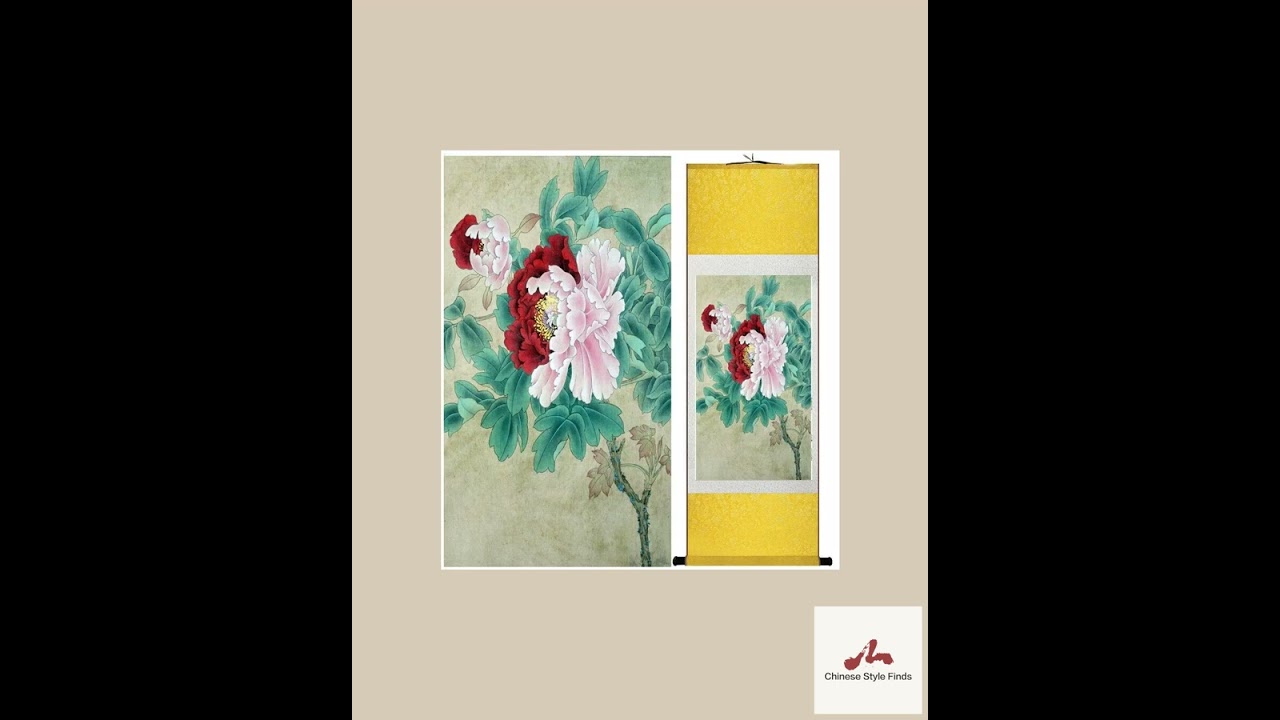 Chinese Art Scroll Painting Animal Birds And Flower Ancient Silk Picture Wall Ideas 12102