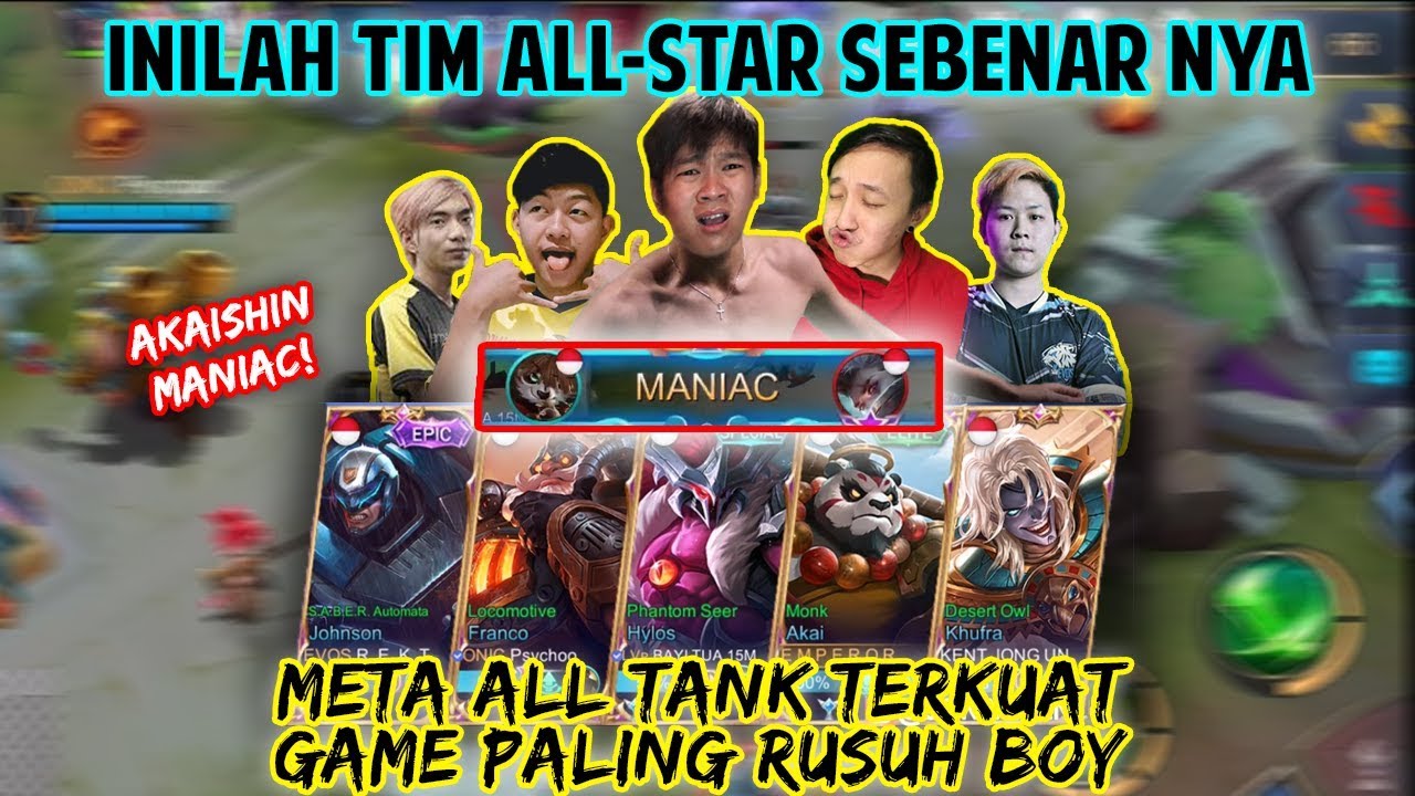 INILAH TIM ALL-STAR SEBENARNYA! MAEN 5 TANK PUN KITA HAJAR! - Mobile Legends